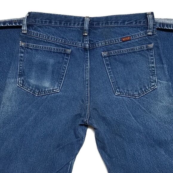 VINTAGE 80s Rustler Distressed Dark Wash Jeans - Picture 7 of 10